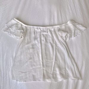 LA Hearts Off-shoulder White Shirt